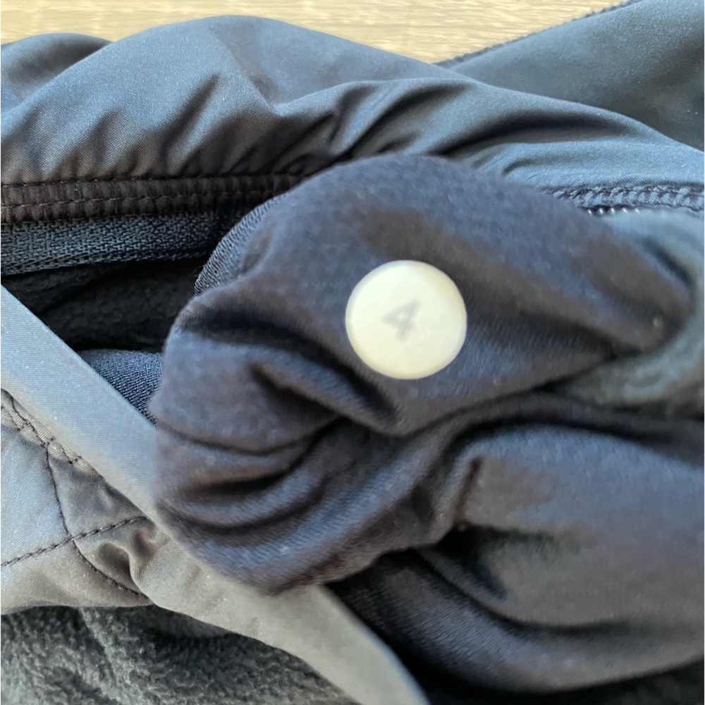 Women's Navy Hooded Quilted Fleece Jacket - Picture 6 of 12